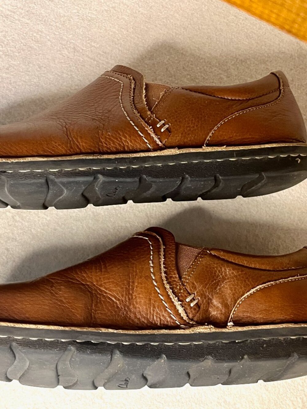 Clarks Cora Brown Leather Loafers * Size 8-1/2W * Flats * Excel Used Cond. - Picture 6 of 8